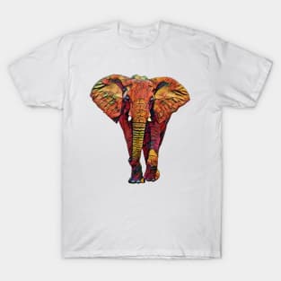 Cute Colorful Elephant Design T-Shirt